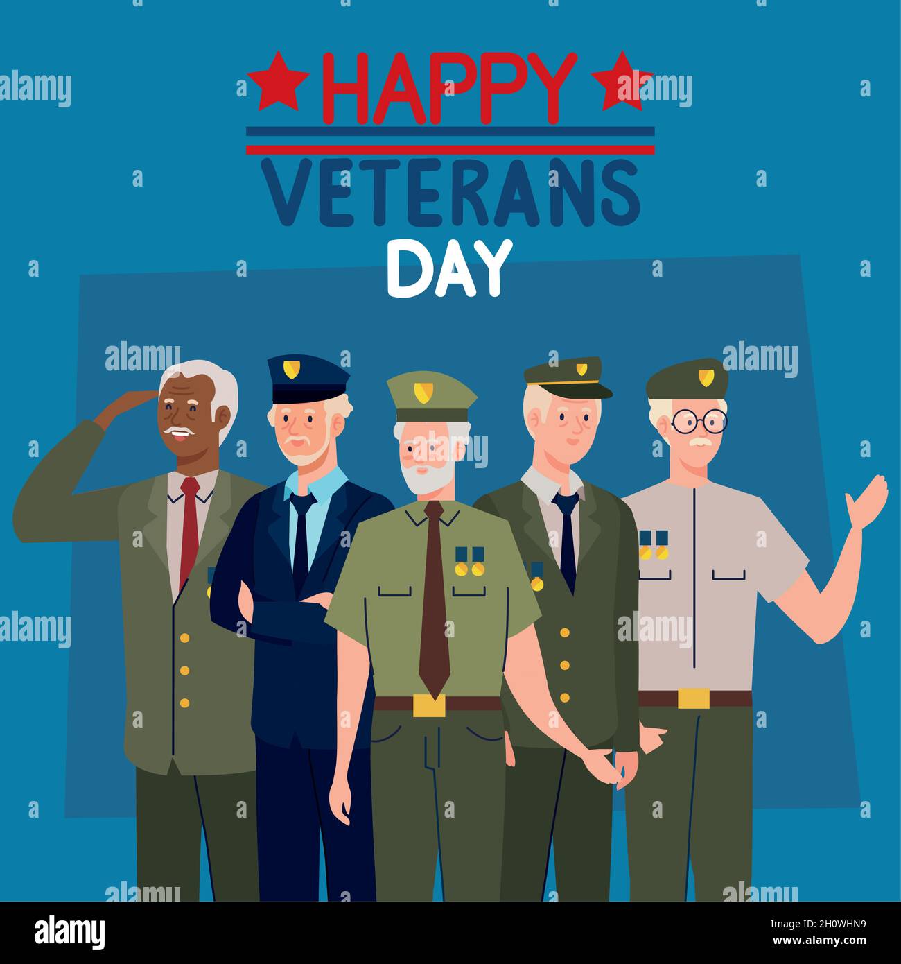 happy veterans day lettering Stock Vector Image & Art Alamy