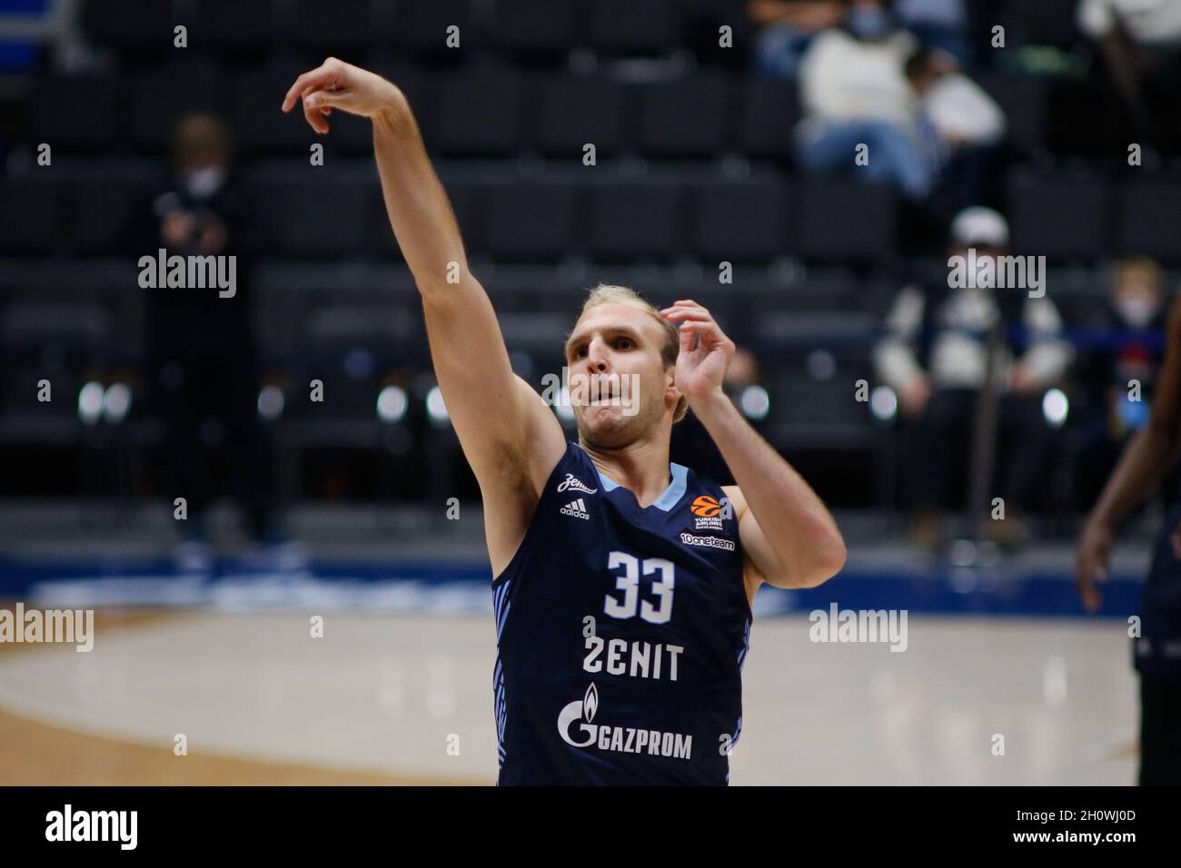 Saint Petersburg Russia 14th Oct 2021 Conner Frankamp No 33 Of Zenit Seen In Action During The Turkish Airlines Euroleague Basketball Match Between Zenit Saint Petersburg And Fc Bayern Munich At Sibur Arena