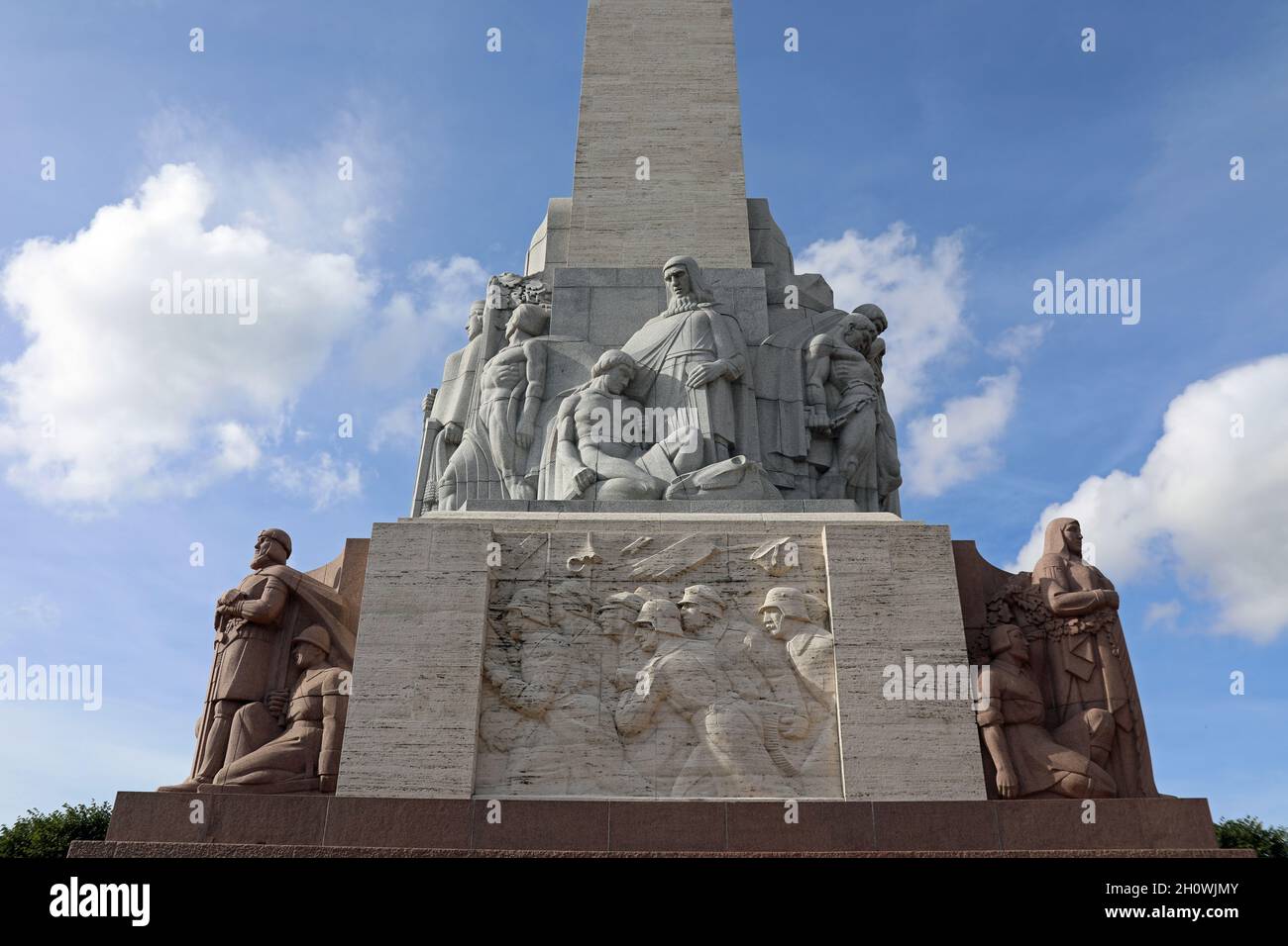Freedom Monument sculpture in Riga Stock Photo
