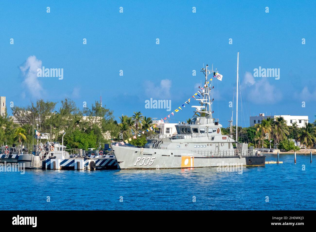 Coastguard ship in Isla Mujeres, Mexico, 2021 Stock Photo - Alamy