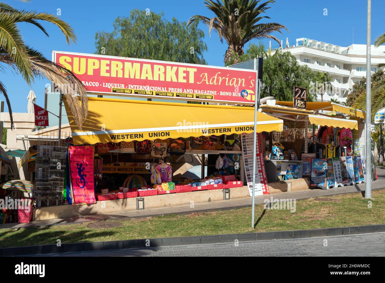 mini market store at Costa Adeje, Tenerife Stock Photo
