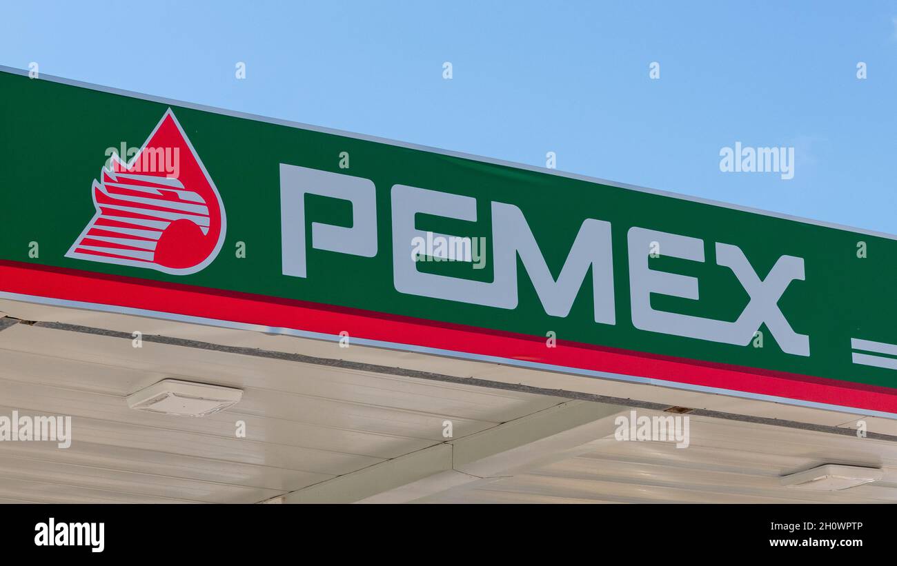 Sign of Pemex Gas Station Stock Photo Alamy