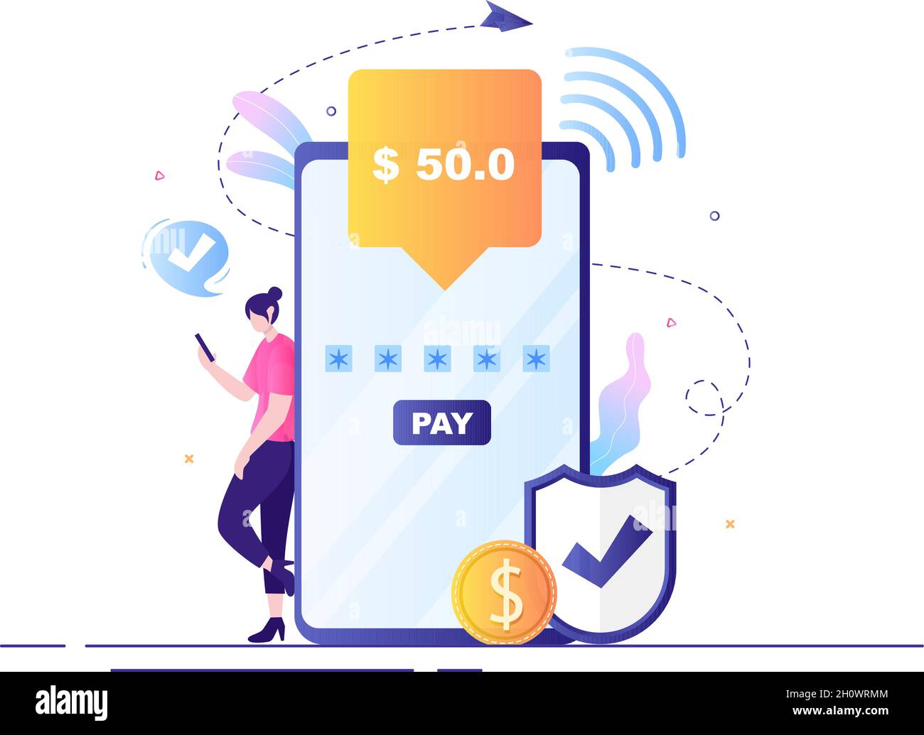 Online EBanking App, Wallet or Bank Credit Card Vector Illustration