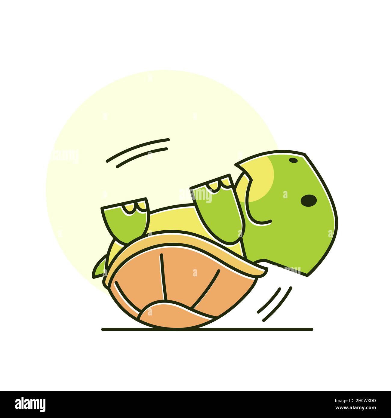 Funny Tortoise Turtle Upside Down Exotic Reptile Cartoon Stock Vector