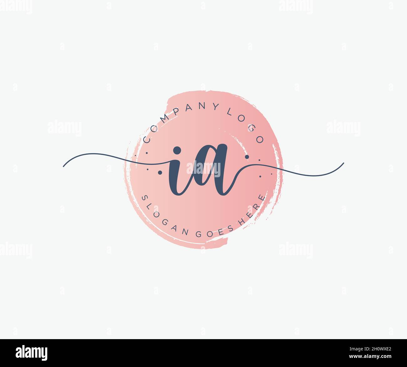 IA feminine logo. Usable for Nature, Salon, Spa, Cosmetic and Beauty Logos. Flat Vector Logo Design Template Element. Stock Vector