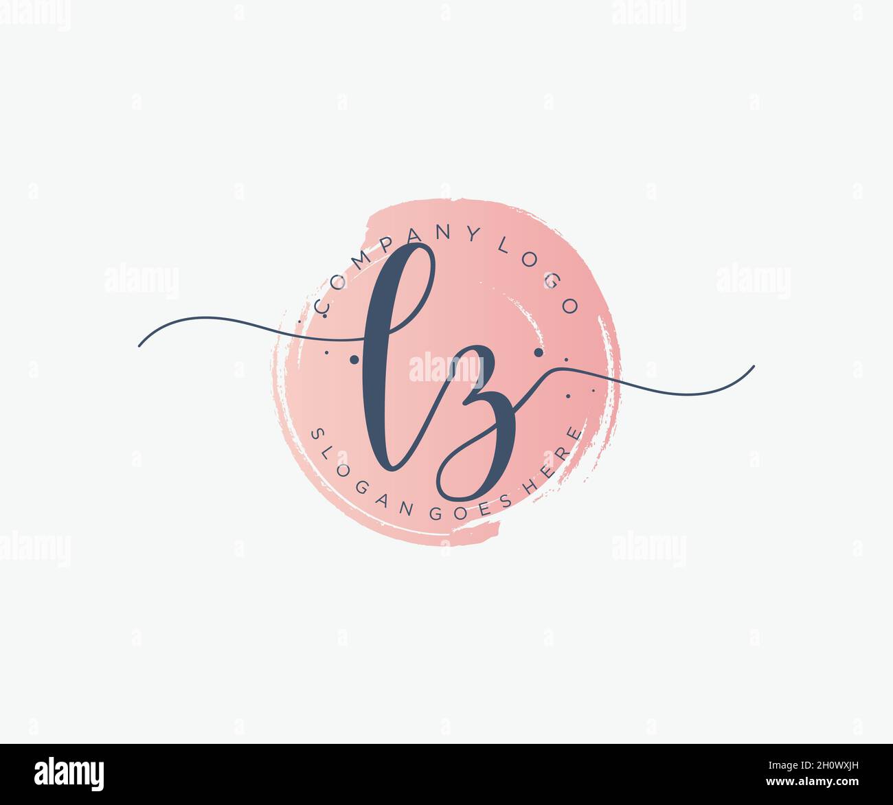 LZ feminine logo. Usable for Nature, Salon, Spa, Cosmetic and Beauty Logos. Flat Vector Logo Design Template Element. Stock Vector