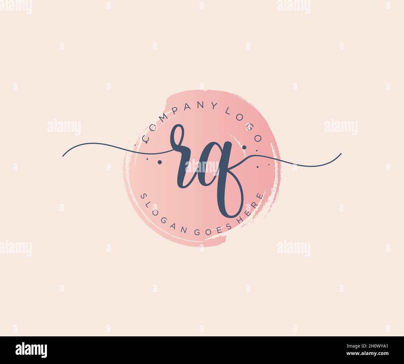 RQ feminine logo. Usable for Nature, Salon, Spa, Cosmetic and Beauty ...