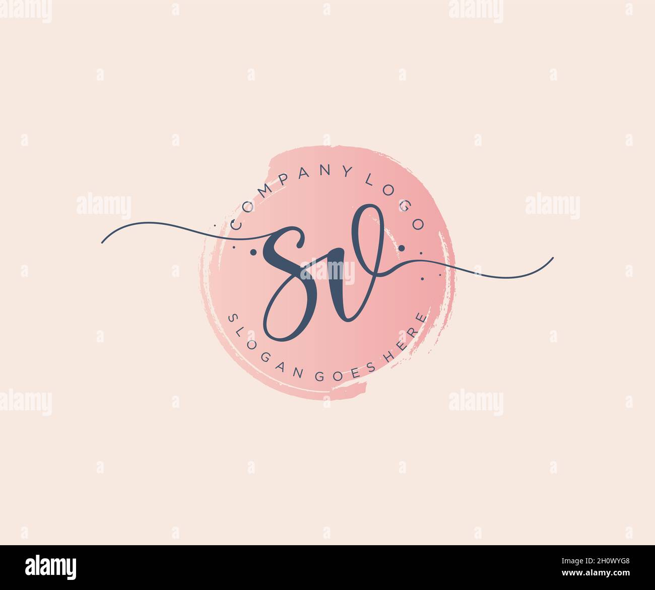 SV feminine logo. Usable for Nature, Salon, Spa, Cosmetic and 