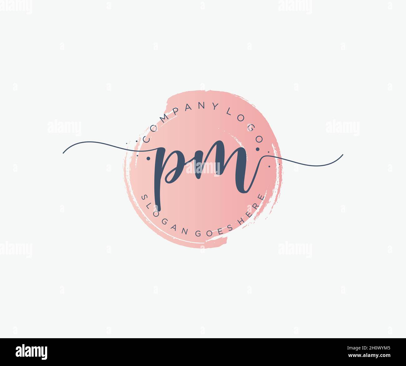 PM feminine logo. Usable for Nature, Salon, Spa, Cosmetic and