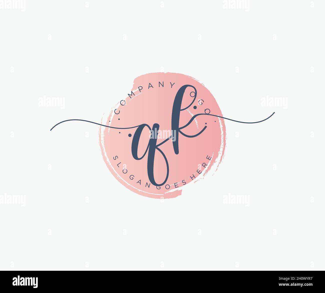 QK feminine logo. Usable for Nature, Salon, Spa, Cosmetic and Beauty ...