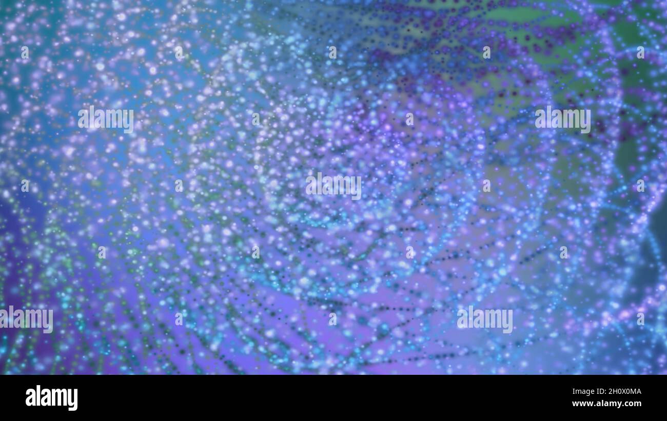 Abstract blue background with glowing particles. Stock Photo