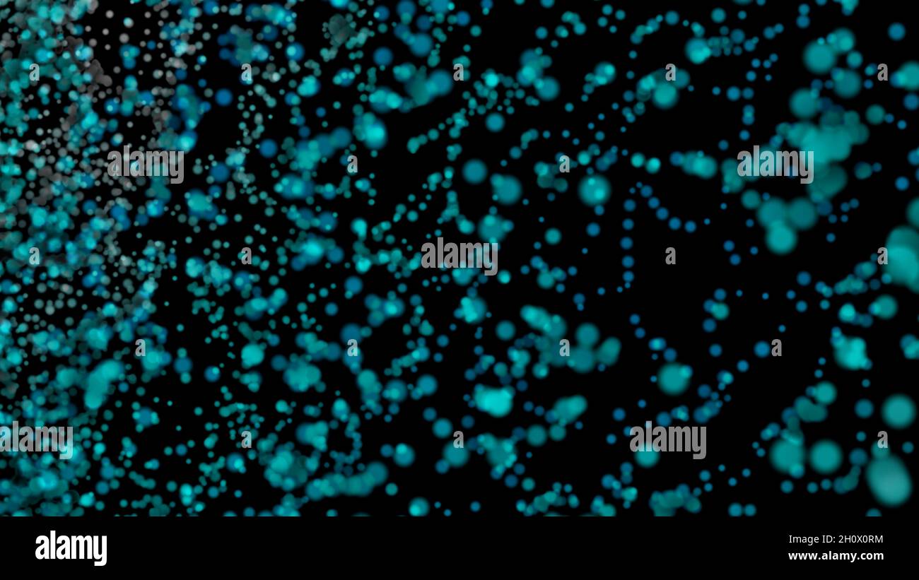 Abstract black background with glowing particles. Stock Photo