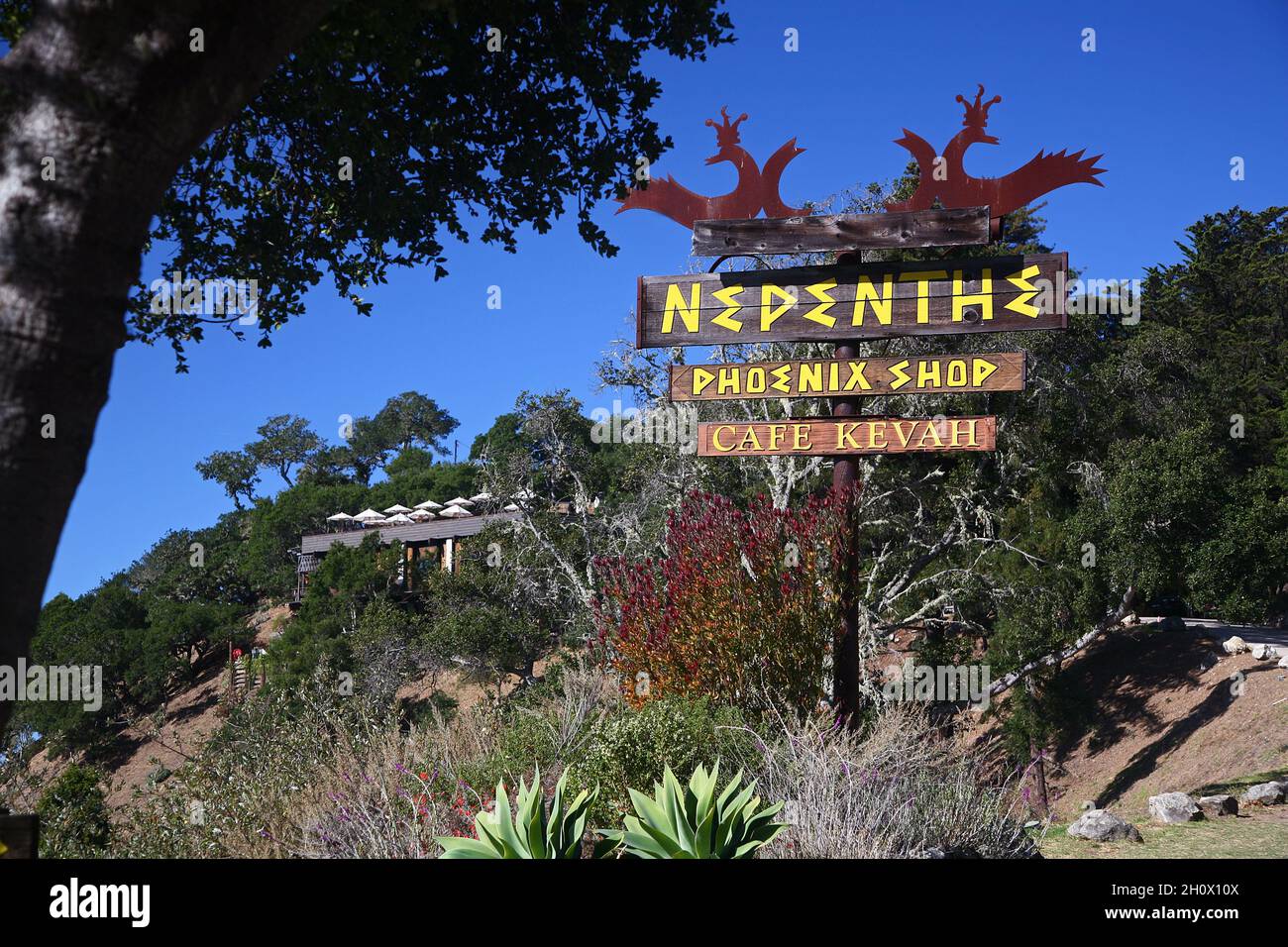 Nepenthe restaurant in Big Sur CA Stock Photo