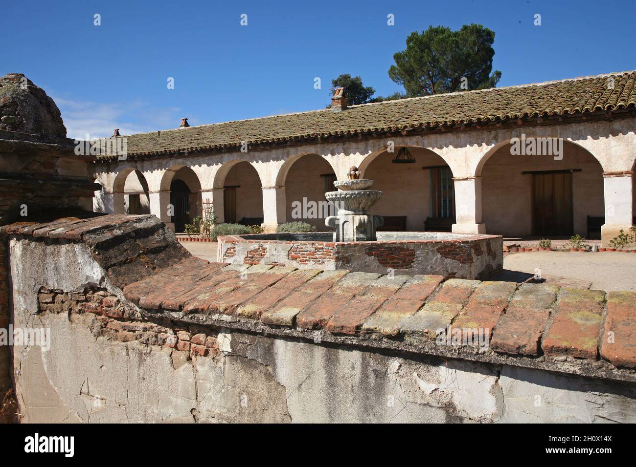 Mission San Miguel Arcangel along 101 freeway in California Stock Photo
