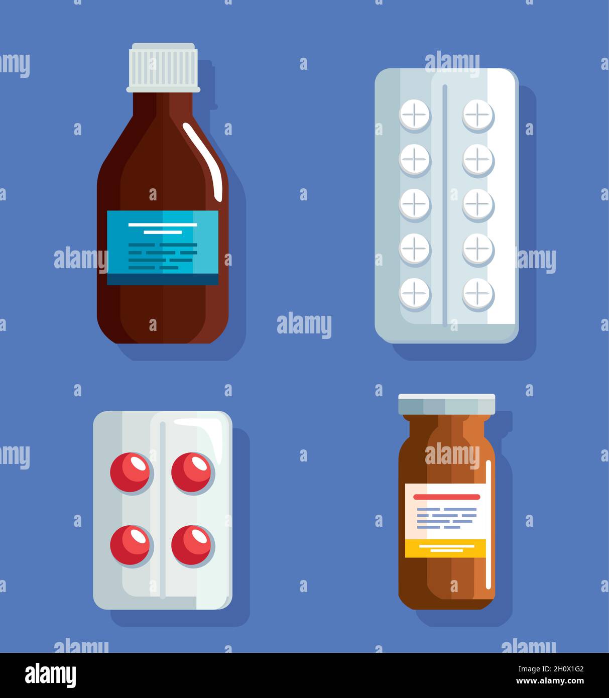 four pharmacy medicine icons Stock Vector Image & Art - Alamy