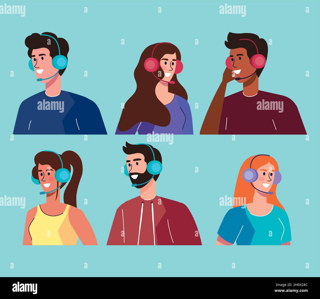 six customer service workers Stock Vector Image & Art - Alamy