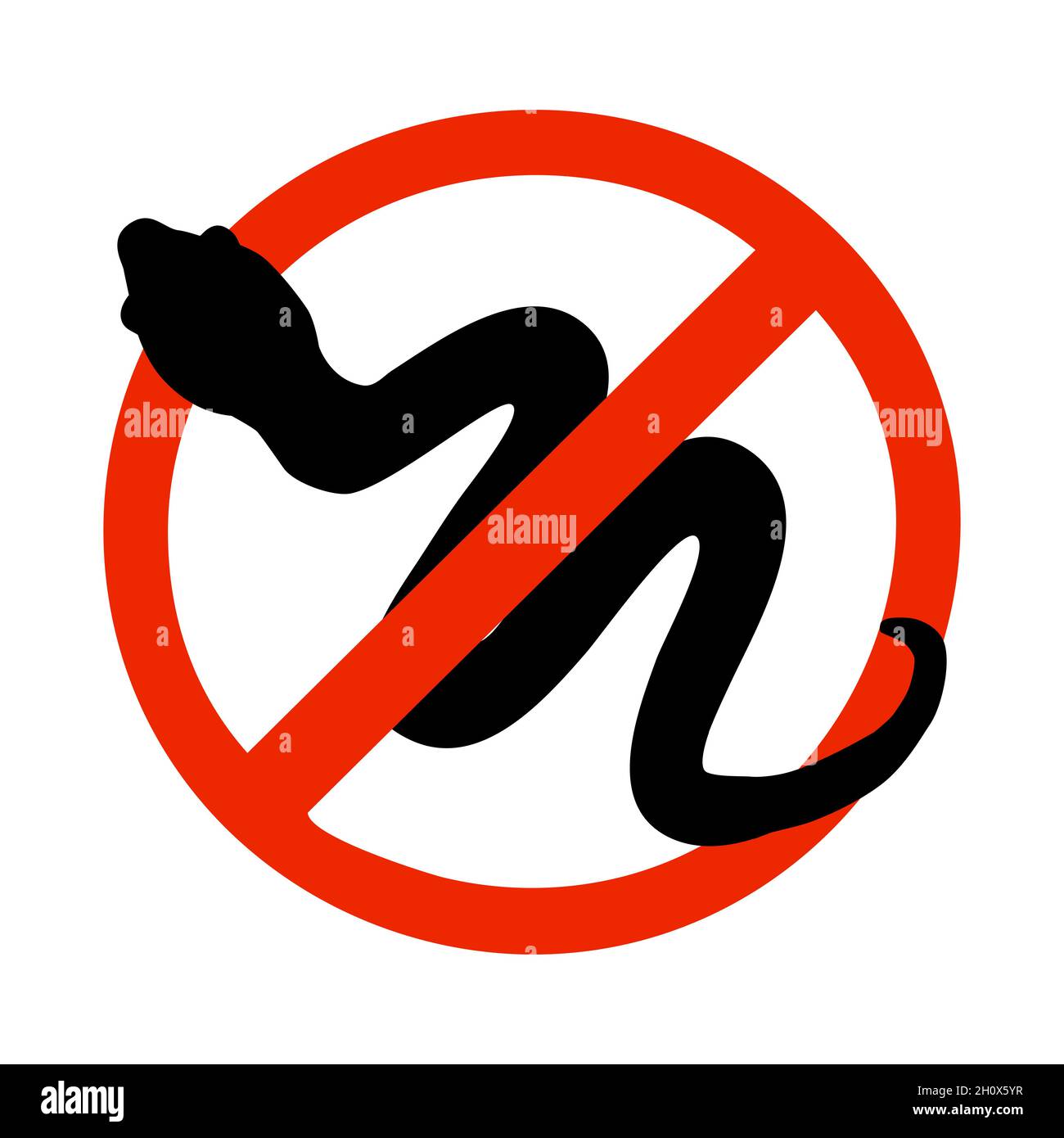 Carefully snakes sign isolated on white background. Warning sign of