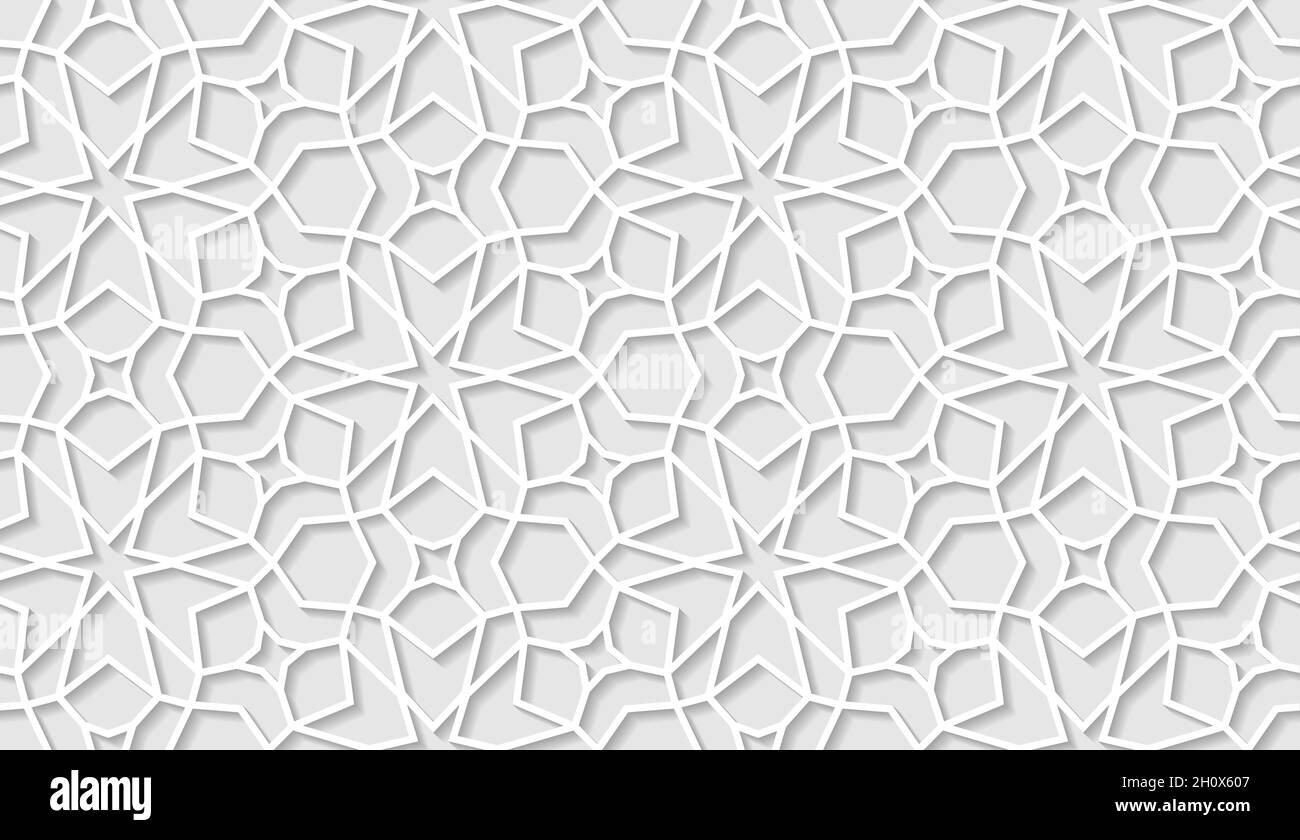 Arabic seamless pattern with classic islamic culture ornament. White ...