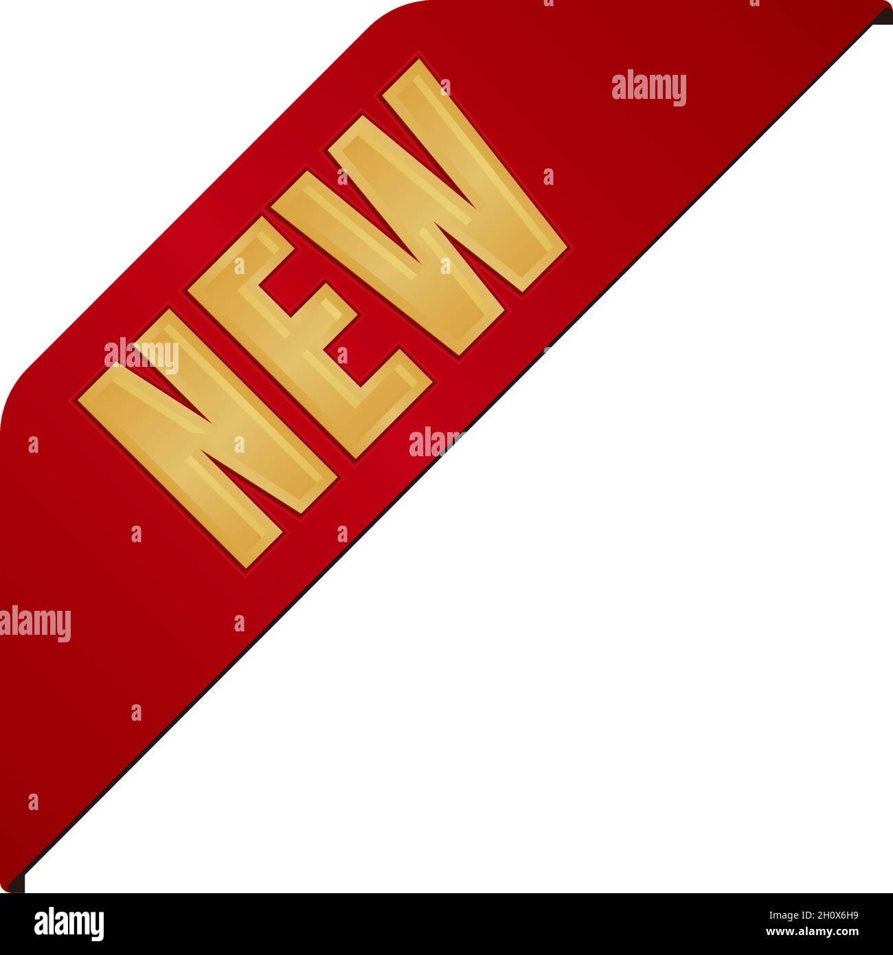 New, new arrival icon illustration for ecommerce site etc. ( corner ribbon ) Stock Vector