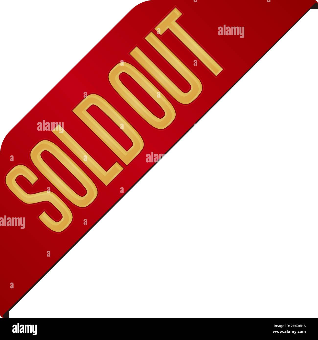 Sold out icon illustration for ecommerce site etc. ( corner ribbon ...