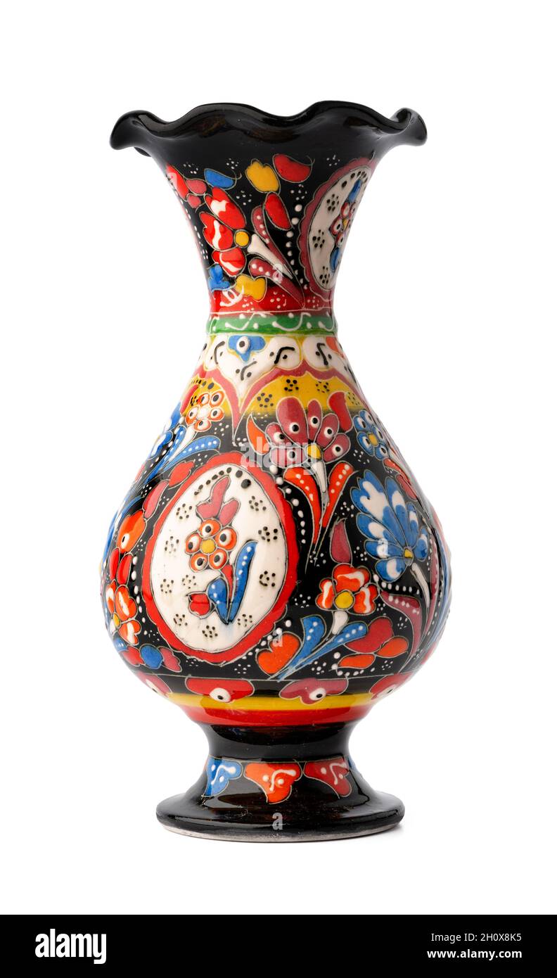 Oriental pottery porcelain vase on white background Stock Photo Alamy