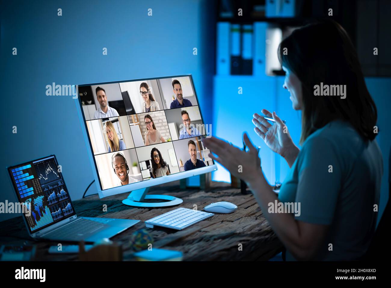 Remote Learning Video Conference Business Call Online Stock Photo