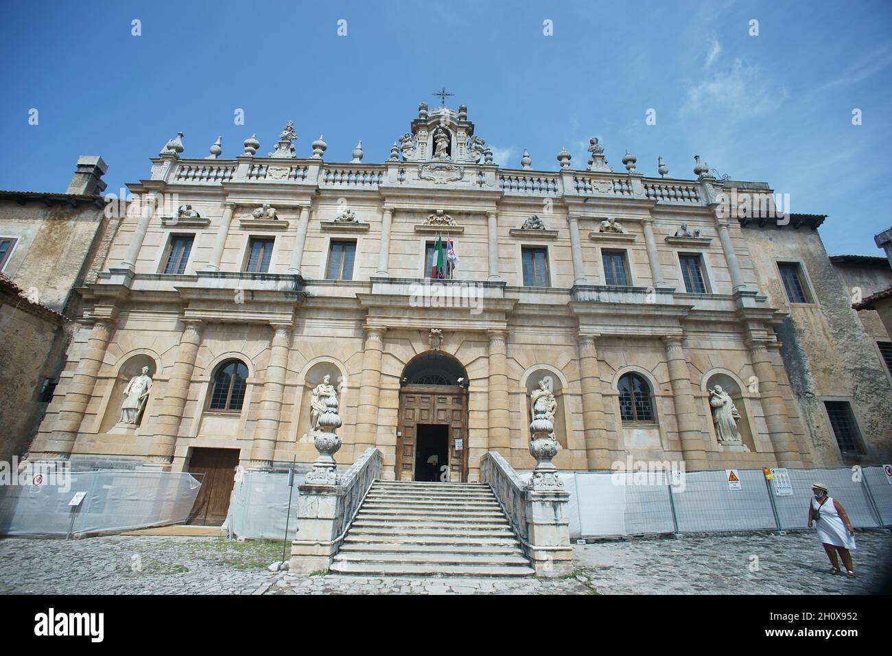 The Certosa di Padula well known as Padula Charterhouse is a monastery in the province of Salerno in Campania, Italy - cortile di ingresso Stock Photo