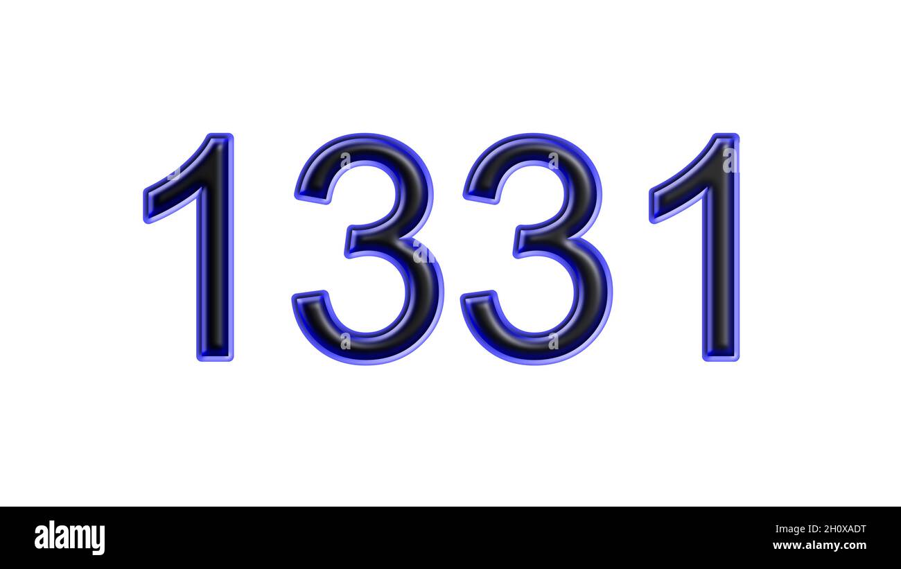 blue 1331 number 3d effect white background Stock Photo - Alamy