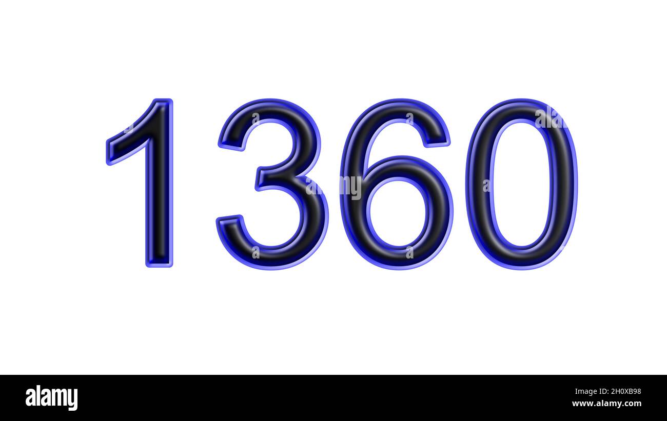 blue 1360 number 3d effect white background Stock Photo - Alamy