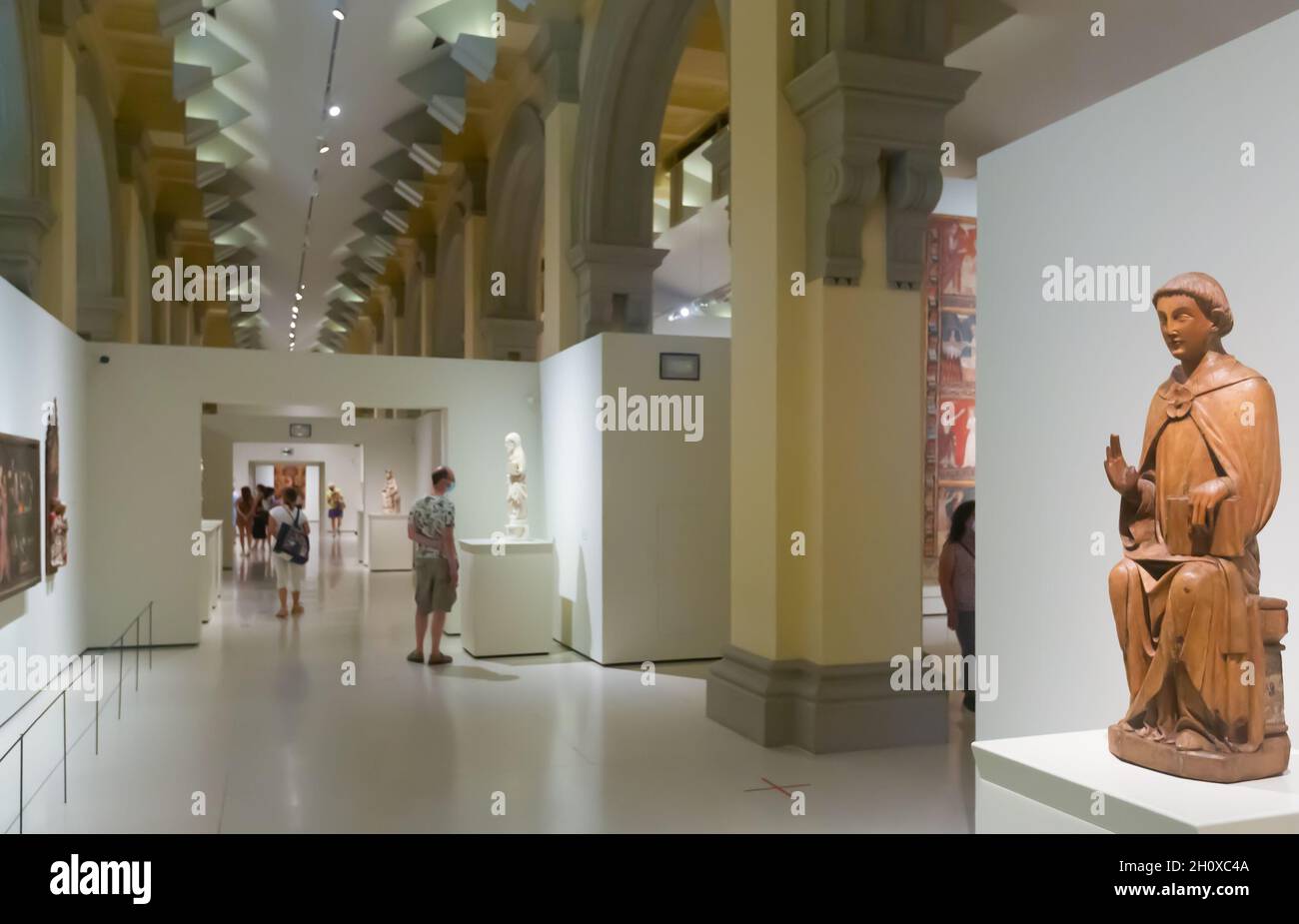 Exhibition in National Art Museum of Catalonia Stock Photo