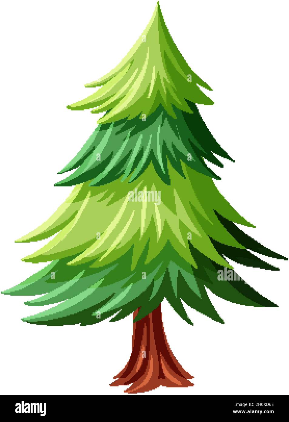 Christmas tree isolated on a white background illustration Stock Vector ...