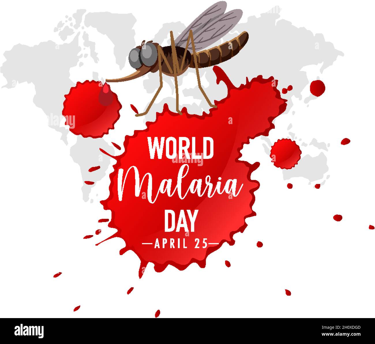 World Malaria Day logo or banner with mosquito illustration Stock ...