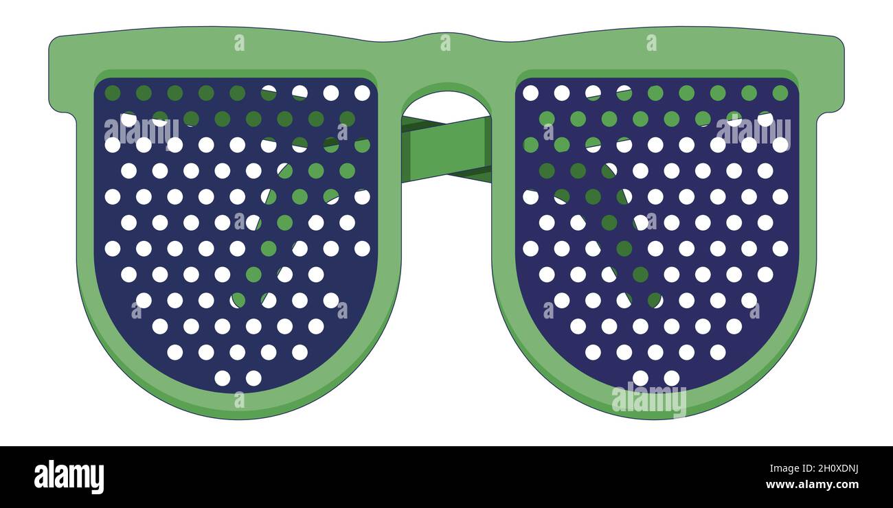 Green medical reading glasses in a flat style isolated on a white background. Ophthalmologist clinic. Stock Vector