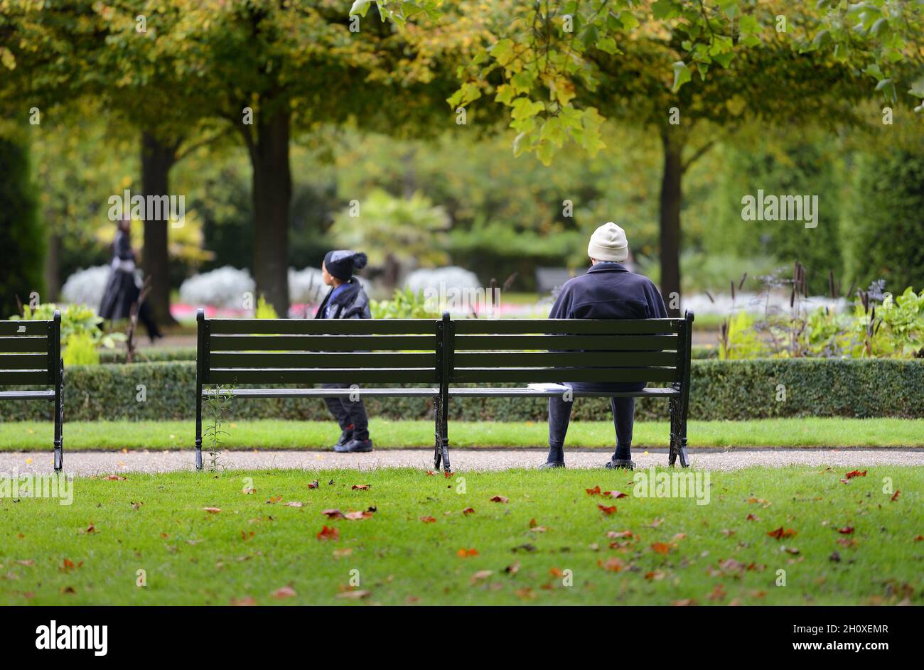 Man sitting alone on bench hi-res stock photography and images - Alamy