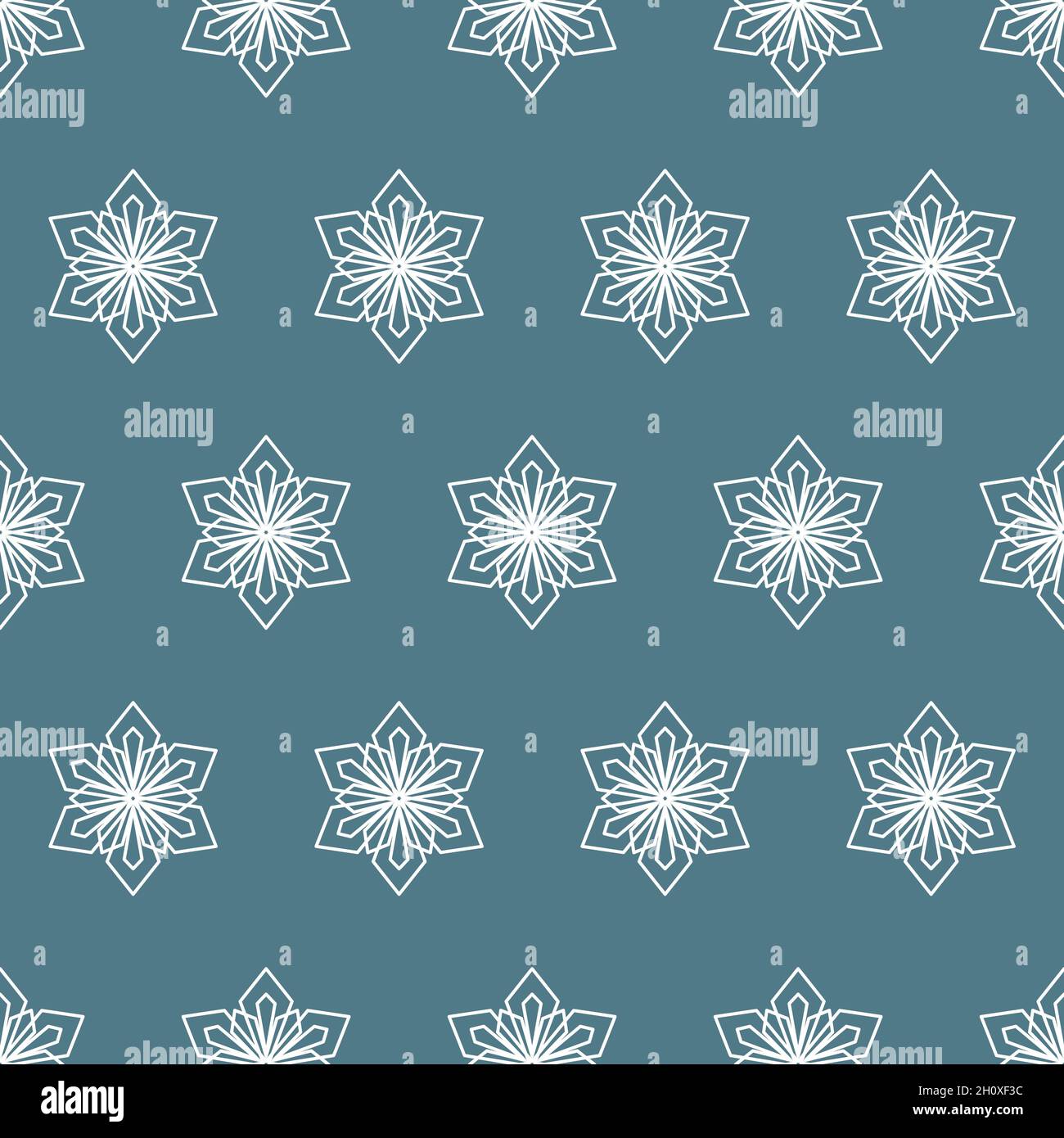 Bright seamless pattern snowflake mandala, geometric snowflake simple design, vector illustration Stock Vector