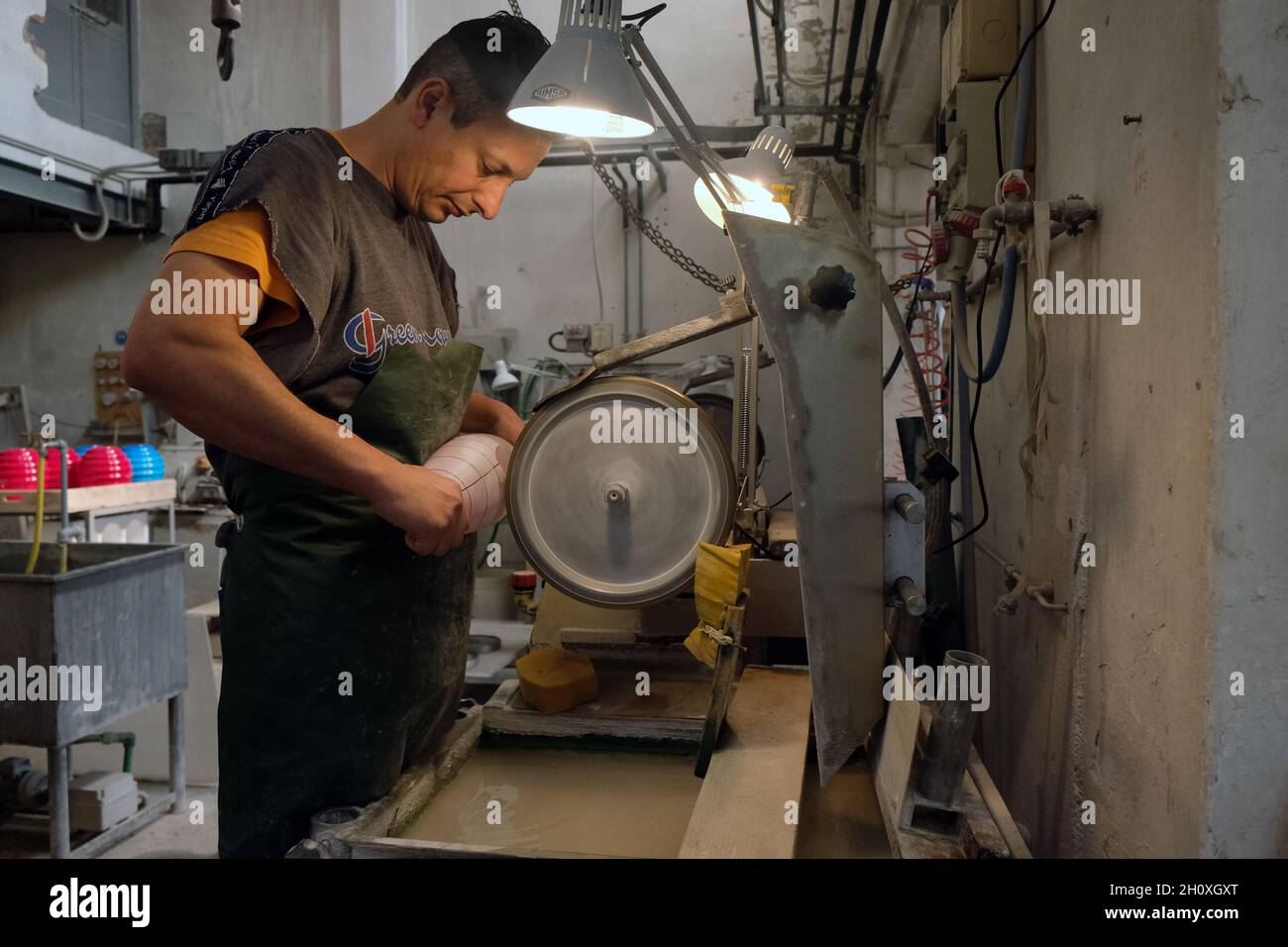 Inside Venini famous glass Factory during the Glass art Conference in