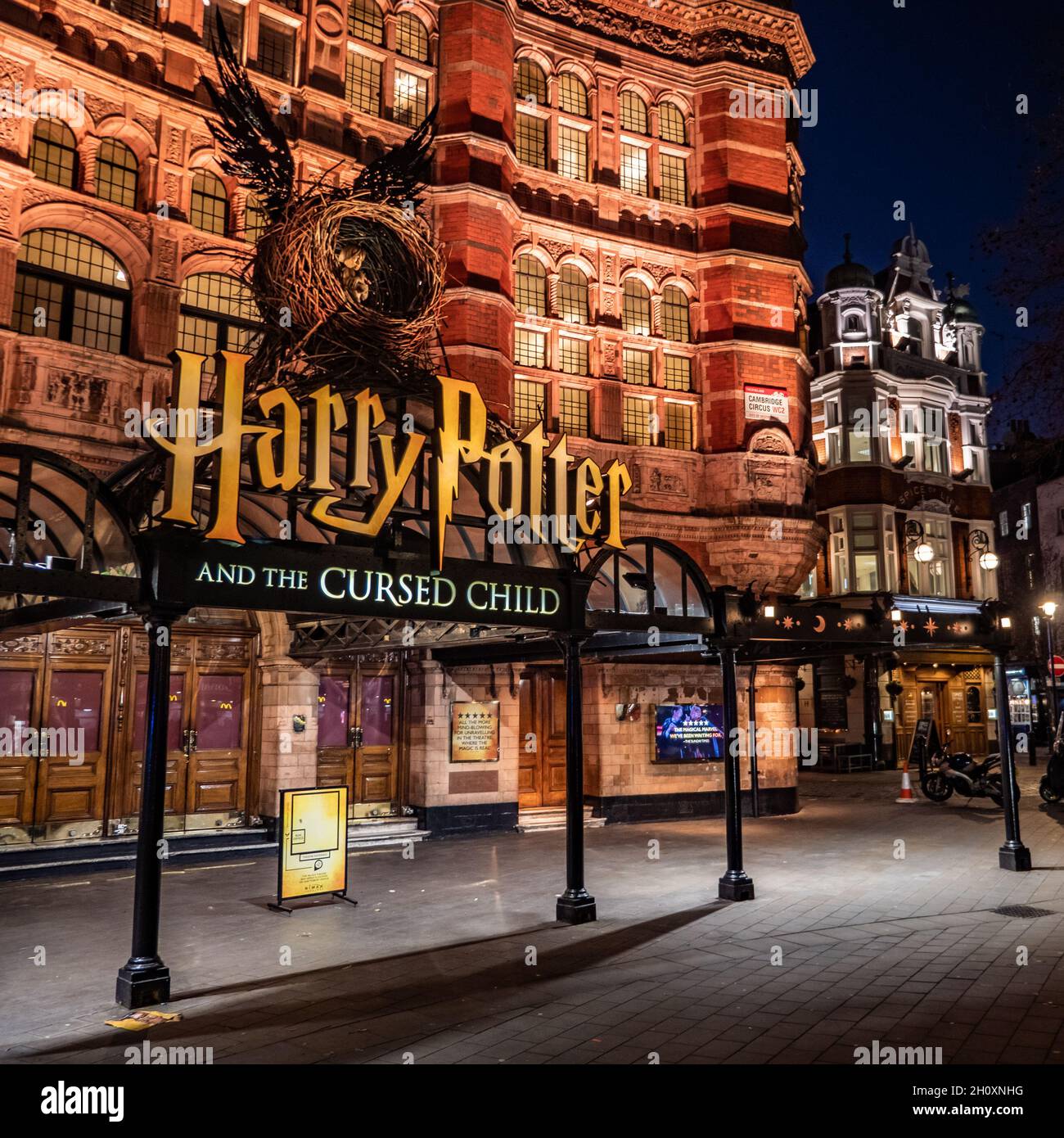 The Palace Theatre, London. Harry Potter and the Cursed Child in production at the popular West End theatre. Stock Photo