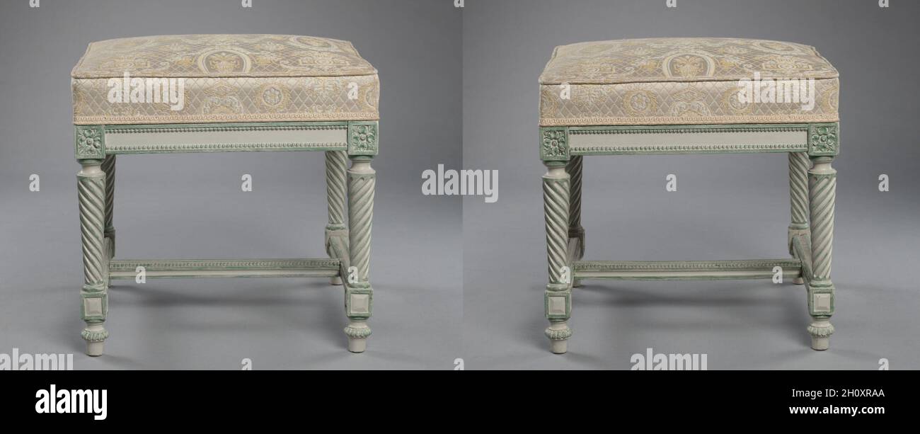 Stools, 1805-1813. François-Honoré-Georges Jacob (French, 1770-1841), Georges Jacob (French, 1739-1814). Painted walnut; overall: 47.3 x 48.4 cm (18 5/8 x 19 1/16 in.). Stock Photo