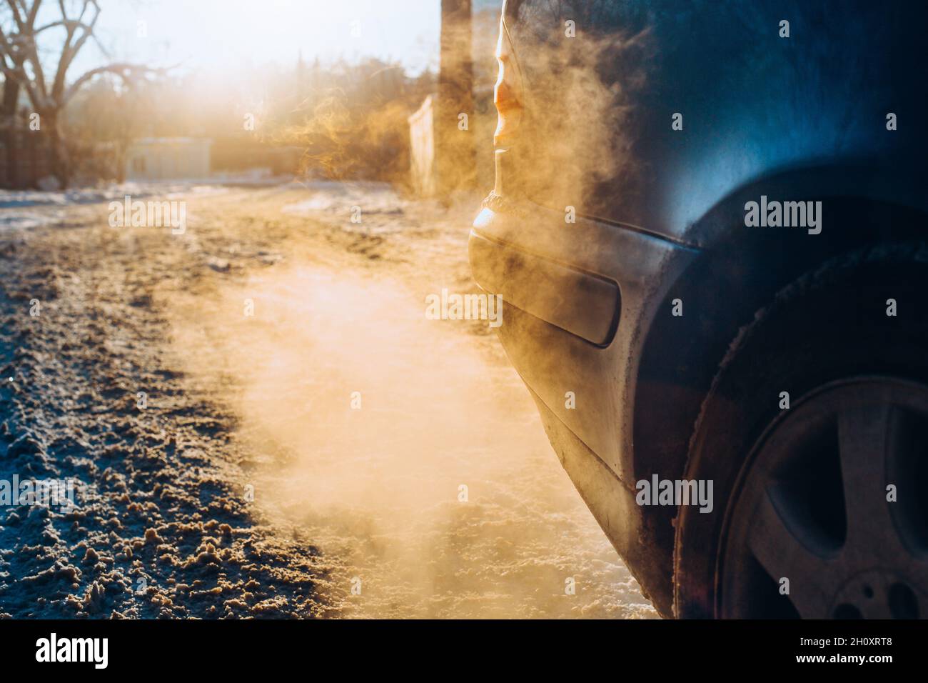 Smoke and air pollution damage the environment harmful emissions from