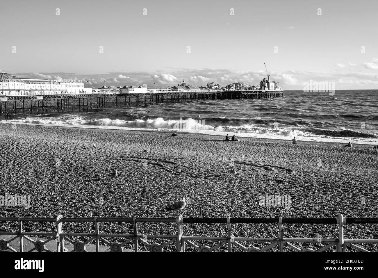 Brighton beach Black and White Stock Photos & Images - Alamy