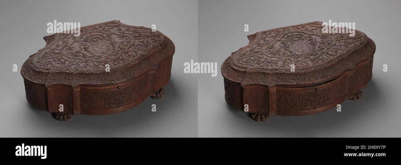 Pair of Boxes, early 1700s. Bagard (French). Wood; each: 37.5 x 23.8 x 11.2 cm (14 3/4 x 9 3/8 x 4 7/16 in.). Stock Photo