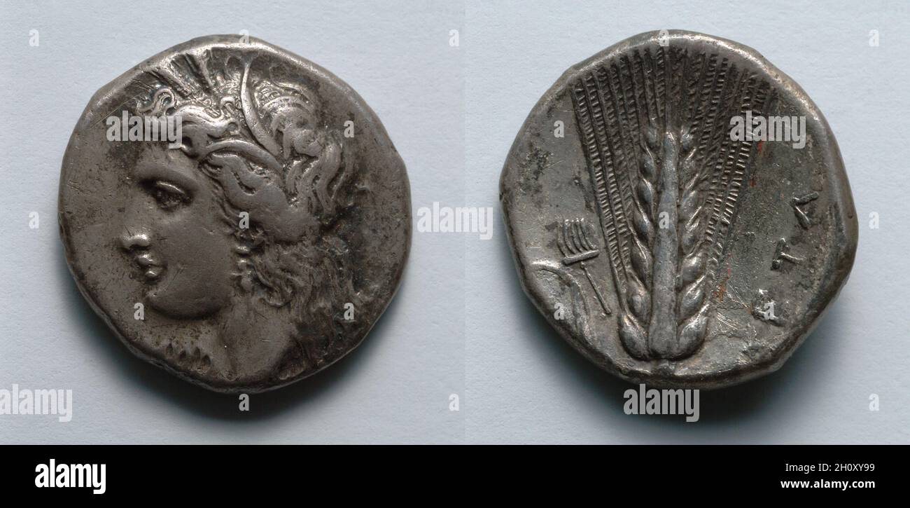 Stater, 330-300 BC. Greece, 4th century BC. Silver; diameter: 2.1 cm (13/16 in.). Stock Photo