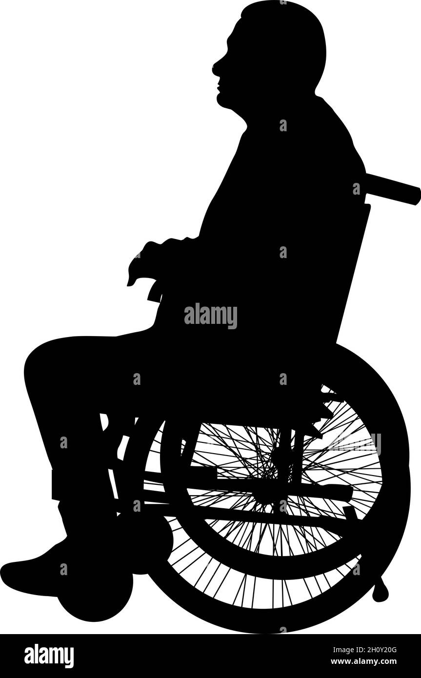 Silhouette of disabled people on a white background Stock Vector Image ...