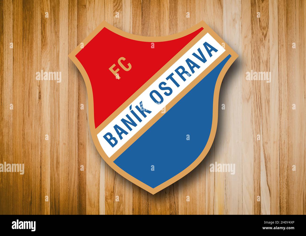 Coat of arms FC Baník Ostrava, football club from the Czech Republic Stock Photo