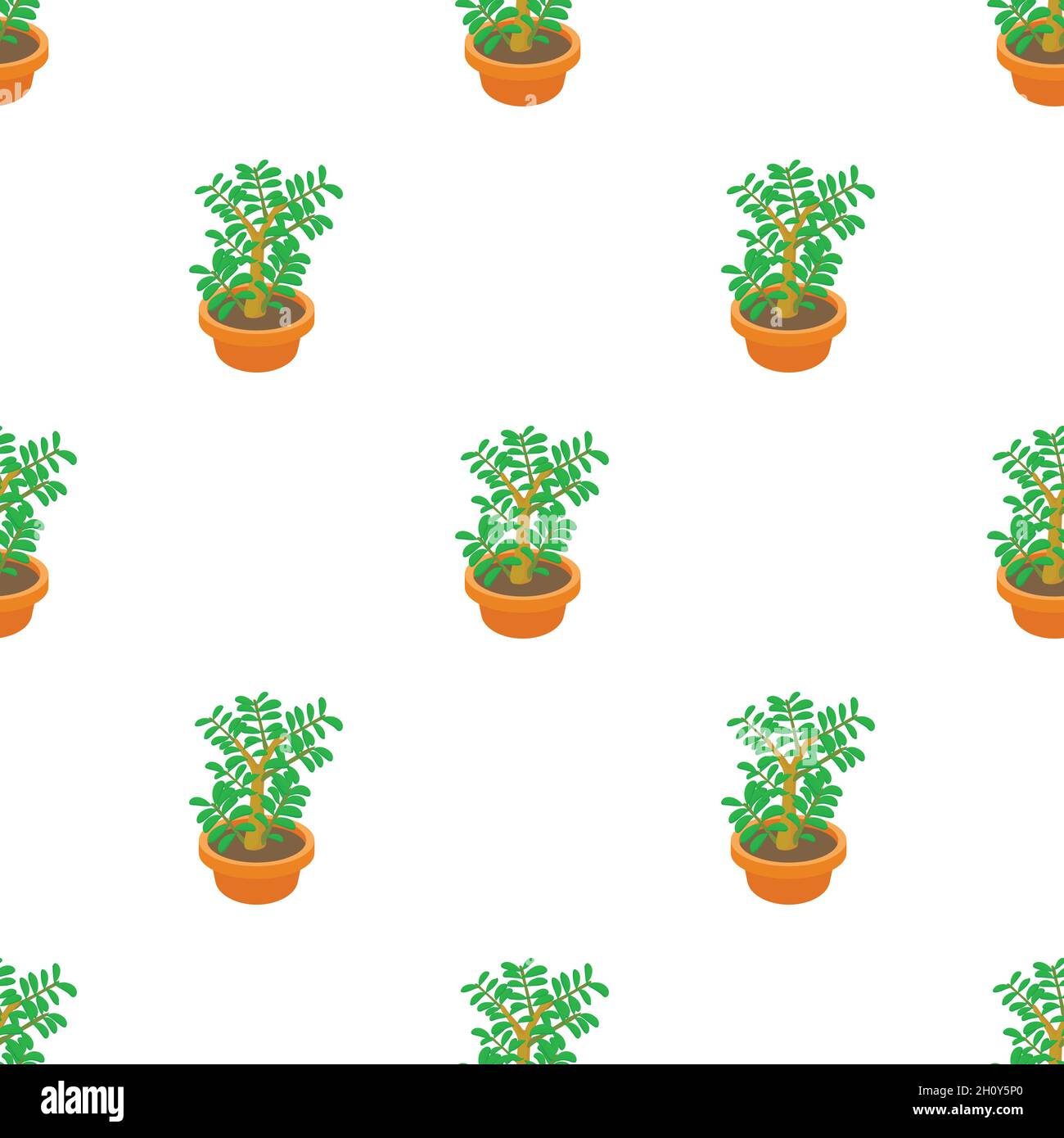 Crassula succulent plant pattern seamless background texture repeat wallpaper geometric vector Stock Vector