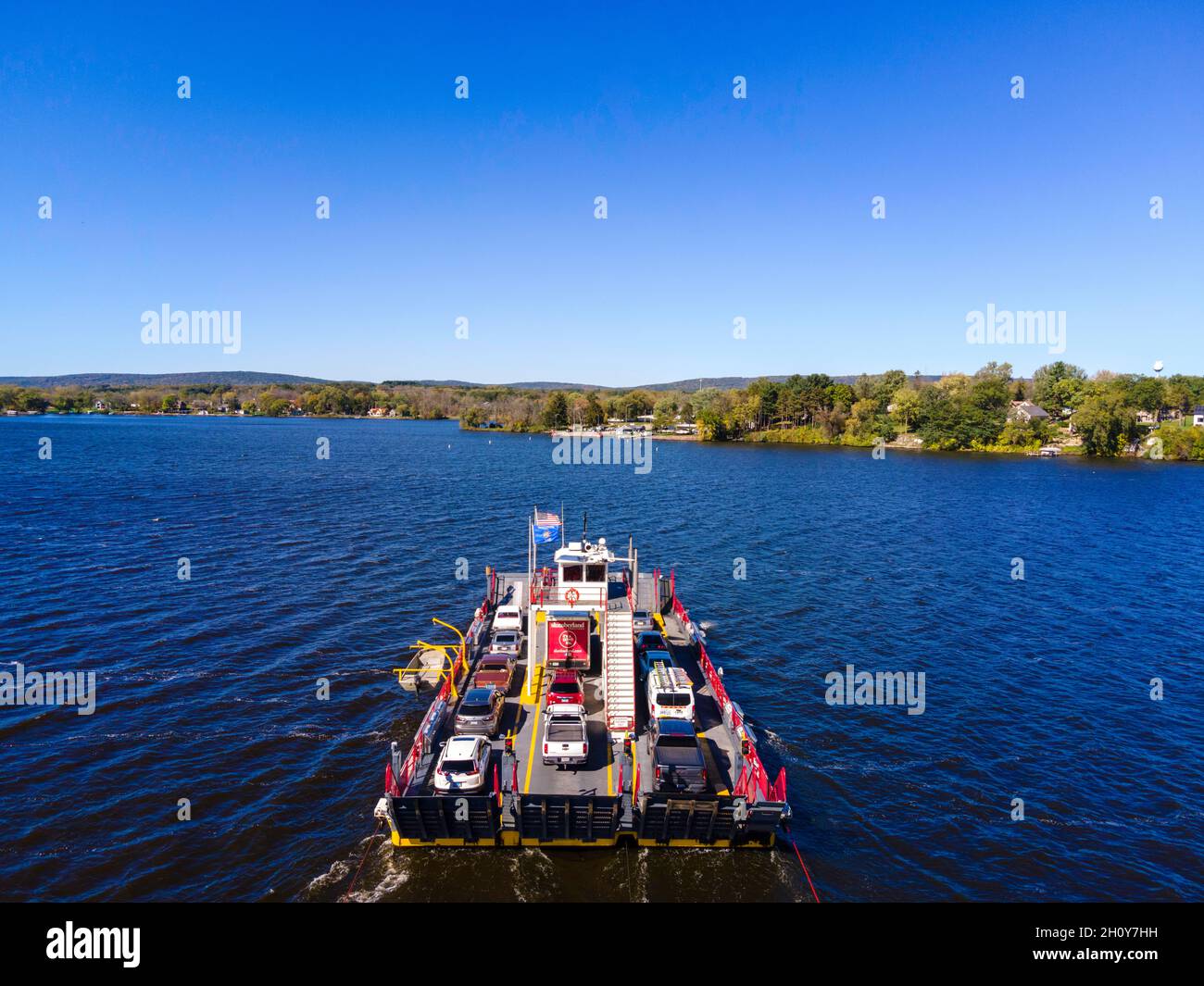 The Merrimac Ferry crosses the Wisconsin River between Merrimac and