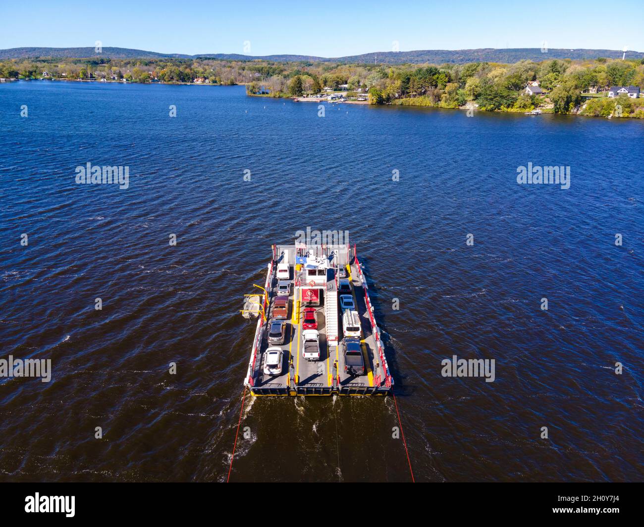 The Merrimac Ferry crosses the Wisconsin River between Merrimac and