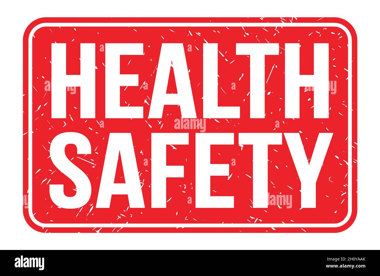 HEALTH SAFETY, words written on red rectangle stamp sign Stock Photo