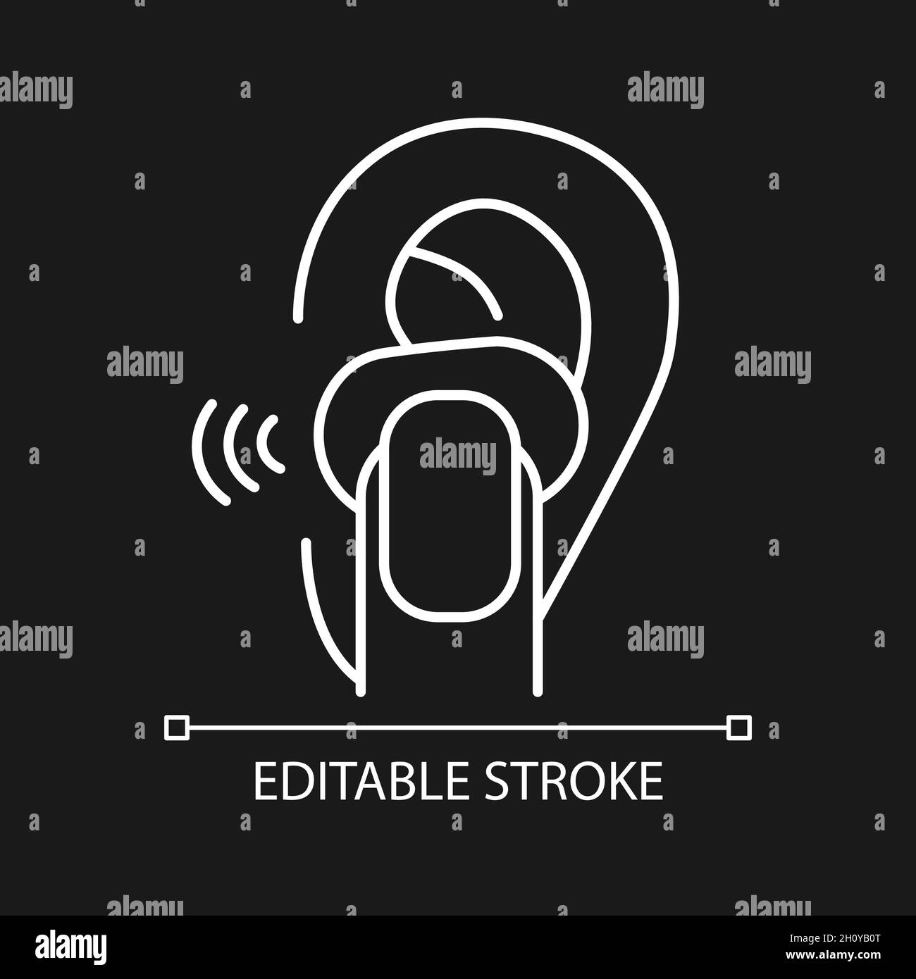 In ear wireless earpieces white linear icon for dark theme Stock Vector ...