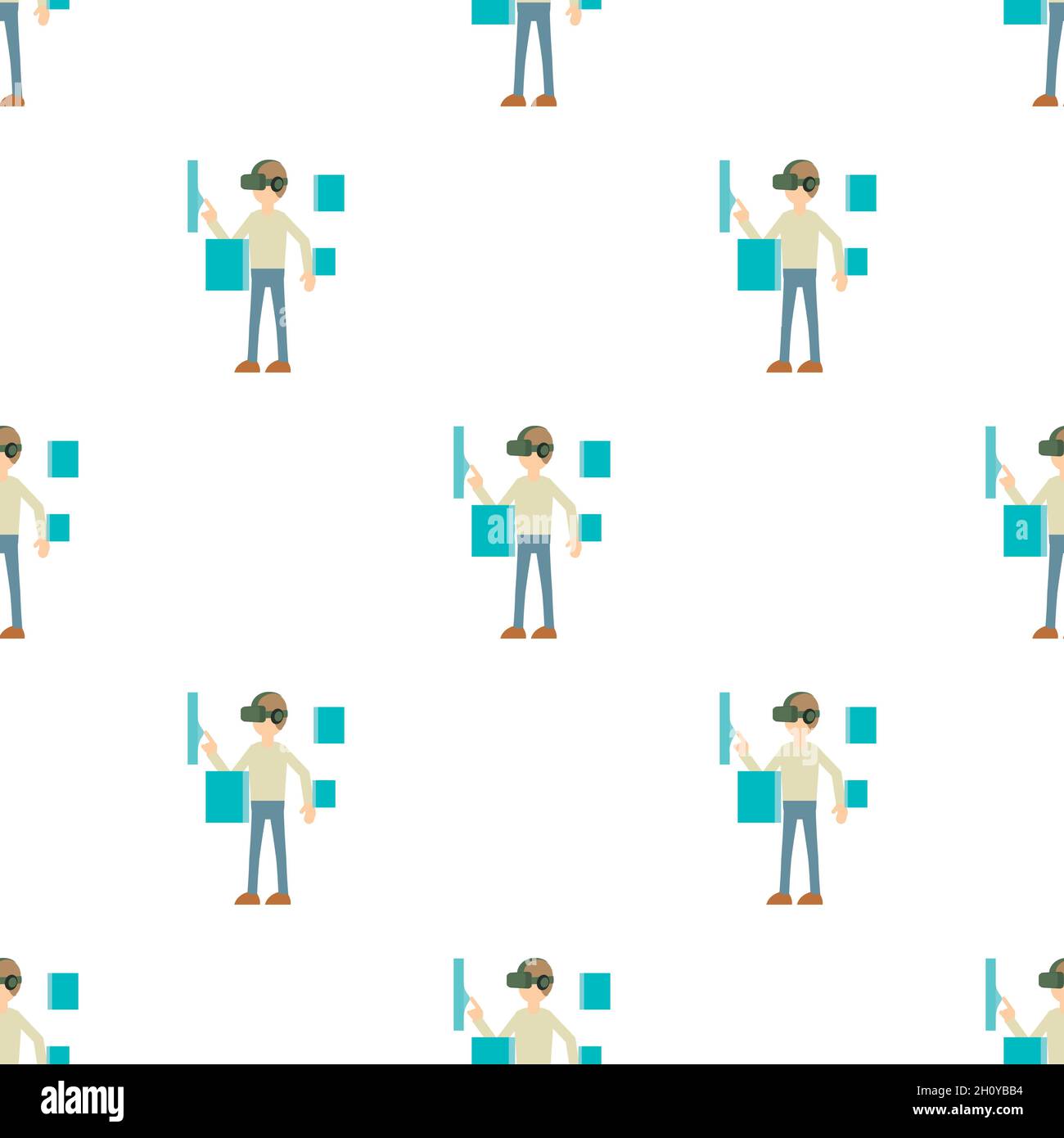 Man with high tech smart glasses pattern seamless background texture ...
